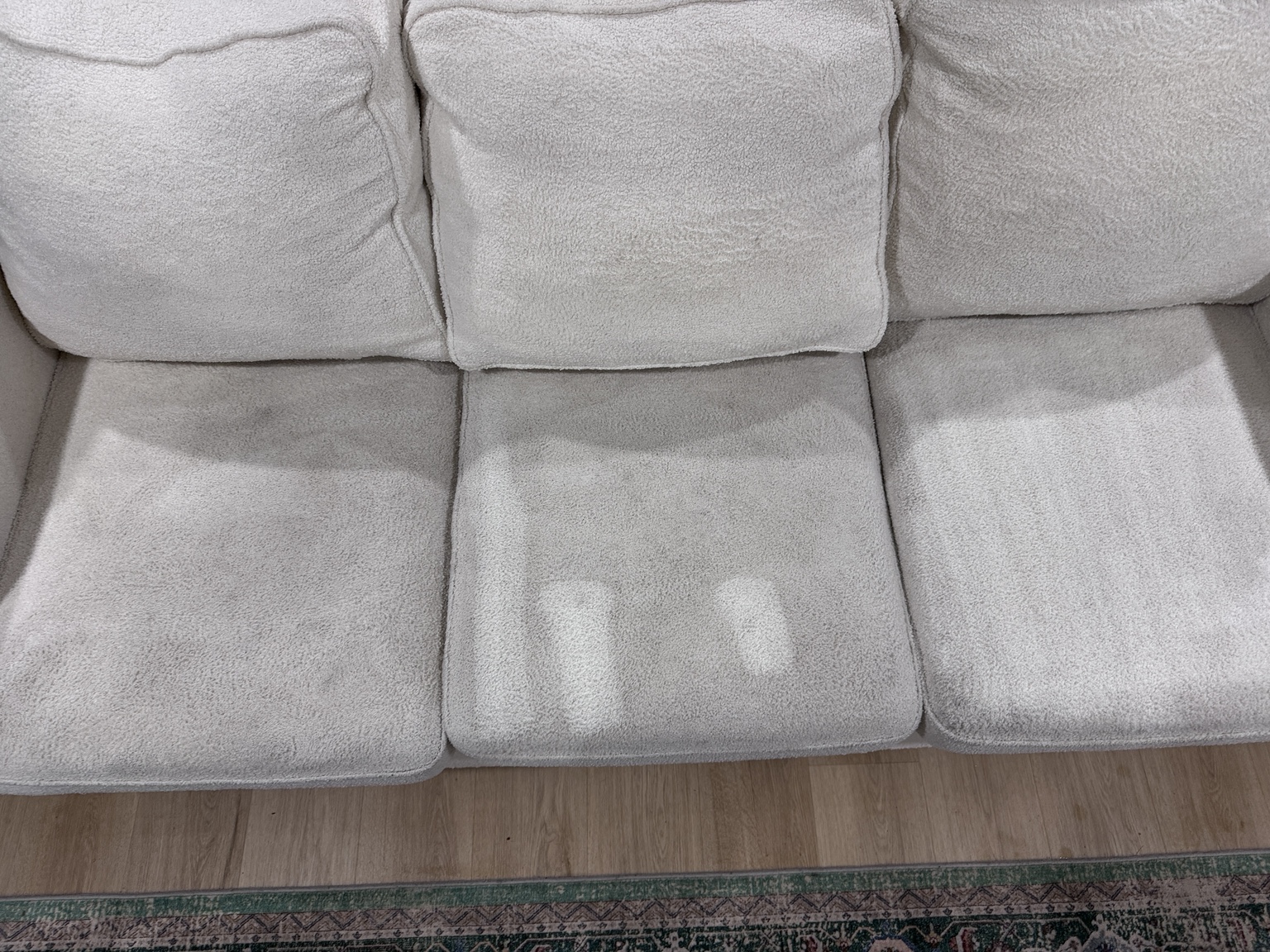 White Sofa Cleaning before